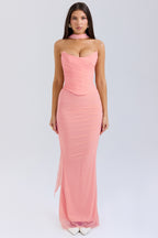 CASSIA CORSET MAXI DRESS-PINK