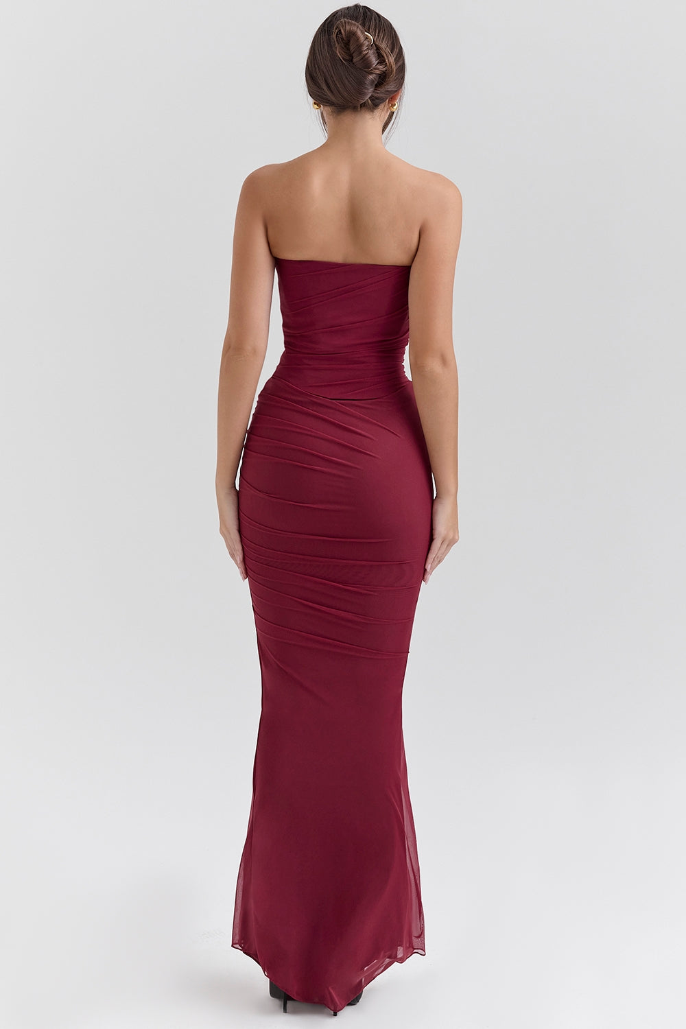 CASSIA CORSET MAXI DRESS-WINE RED