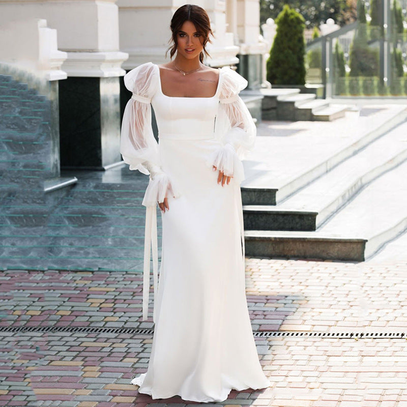 Charm Sleeved Wedding Party Dress