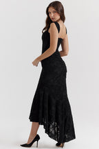 French Lace Dress Pleated Jacquard Aclosy