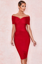 Meiga Off Shoulder Bandage Dress aclosy