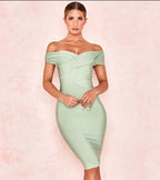 Meiga Off Shoulder Bandage Dress aclosy