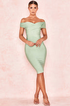 Meiga Off Shoulder Bandage Dress aclosy
