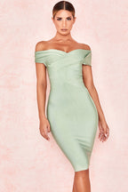 Meiga Off Shoulder Bandage Dress aclosy