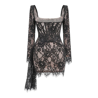 Alena Corset Black Mini Dress (Copy) Aclosy