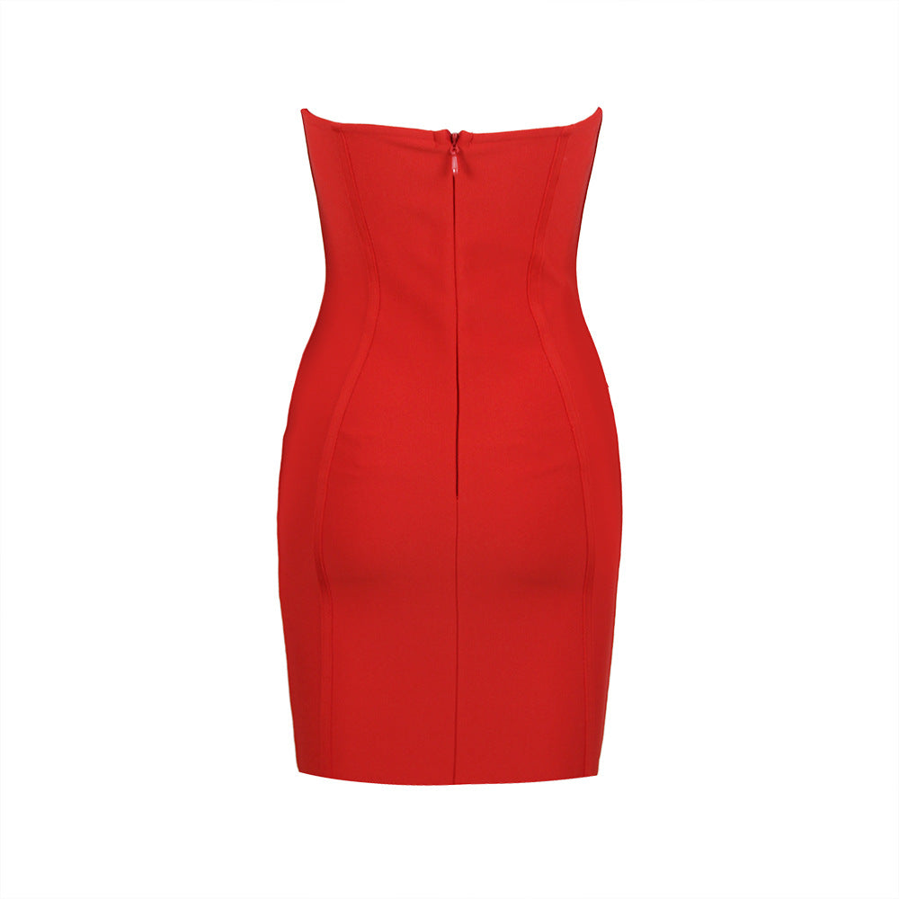 Pure Desire Three-dimensional Flower Sleeveless Bandage One-piece Dress Women aclosy