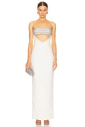 Allure Backless Cutout Diamond Maxi Dress