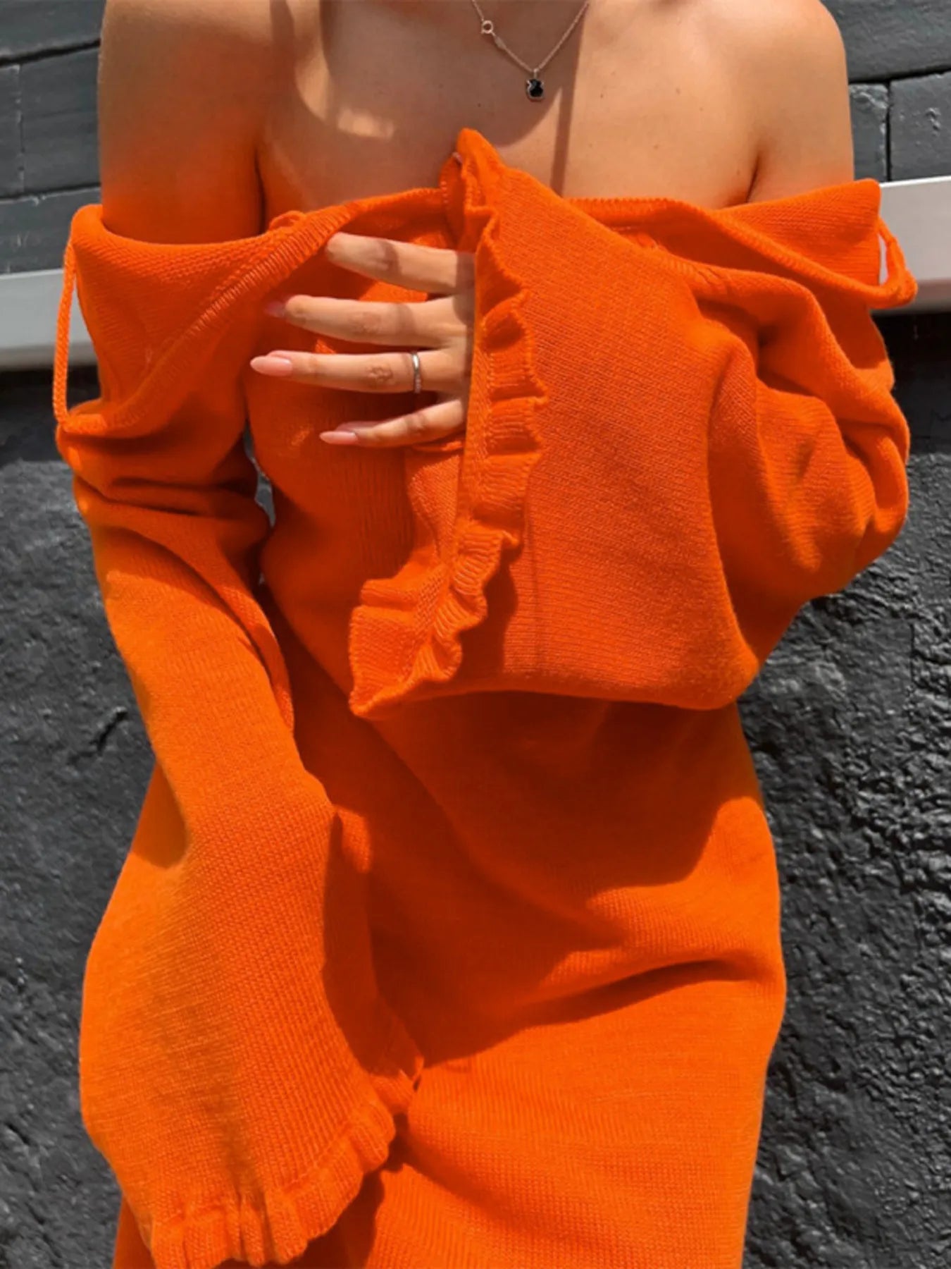 Long Sleeve Backless Sweater Dress – Aclosy