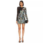 New Sequined Embroidered Round-neck Long-sleeved Dress Hip Skirt For Women Aclosy