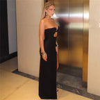 Elegant Black Cutout Maxi Dress