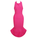 Backless Halter Neck Slim Fishtail Skirt