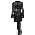 Slim Lace Women's Clothing Dress Long Sleeve aclosy