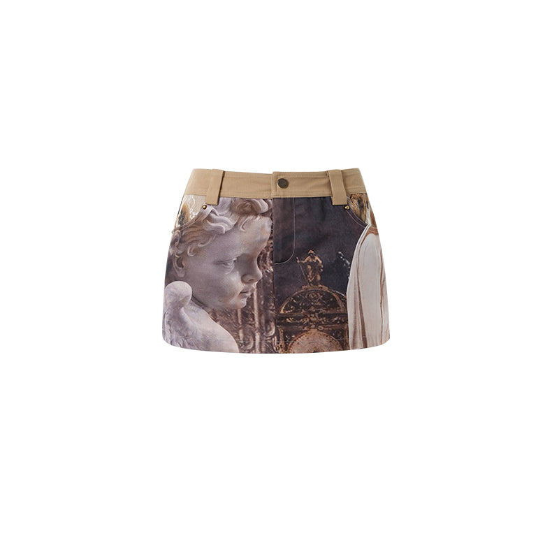 Ladies Skirt Vintage Design Print aclosy