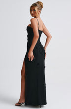 ALANA MAXI DRESS-LINED-BLACK aclosy