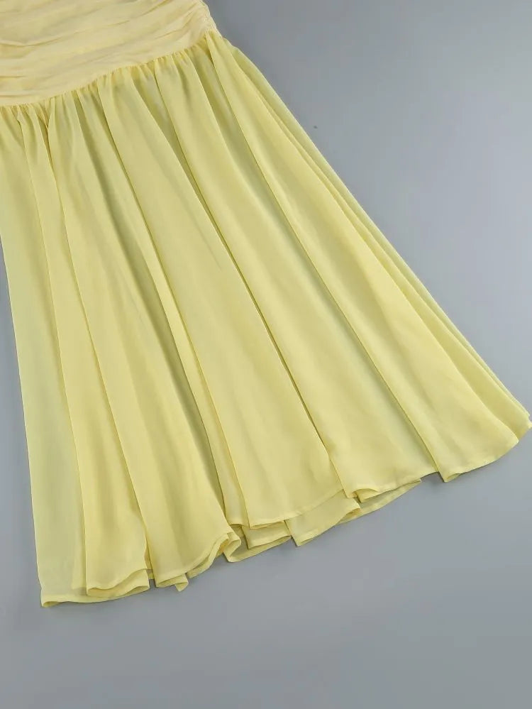 Maliya Halter Mesh Slit Maxi Dress