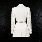 Pearl Cropped Blazer & Mini Skirt Two-Piece Set