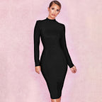 Women's High Waist Temperament Package Hip Midi Skirt Aclosy