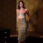 Women's Suspender Dress Elegant Sequins aclosy