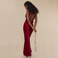 Women's Clothing Banquet Style Evening Lace Up Long Dress aclosy