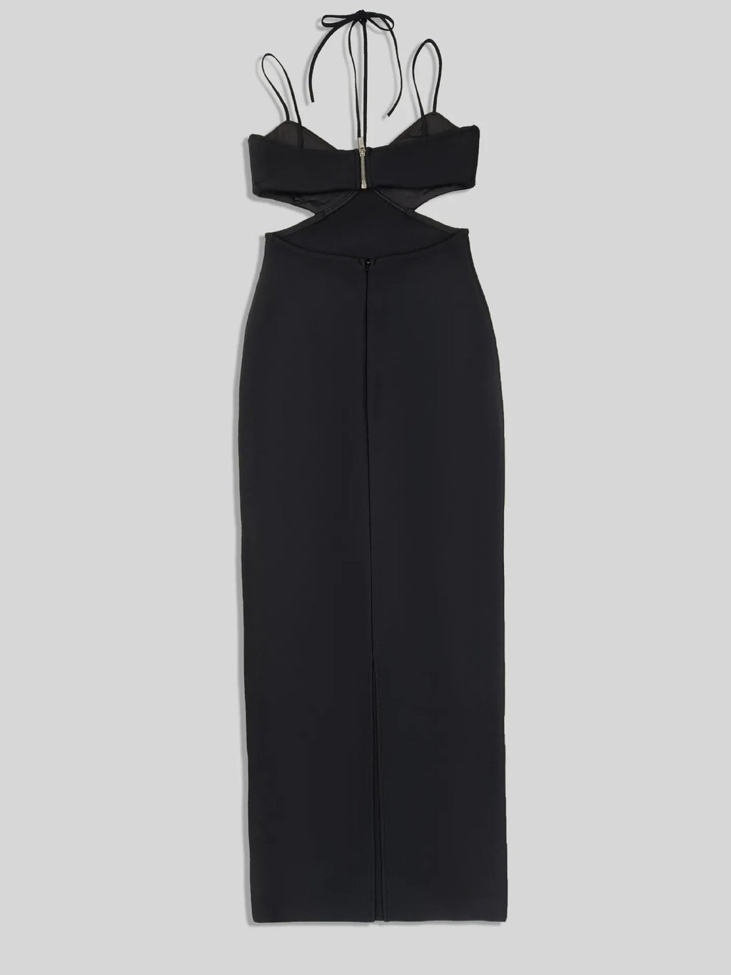 Alyia cutout black guest maxi dress