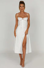 Corset High Waist Slim Fit Slimming Spaghetti Straps Dress Aclosy