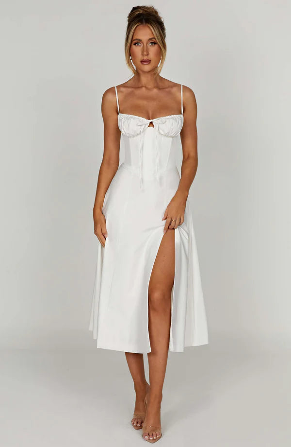 Corset High Waist Slim Fit Slimming Spaghetti Straps Dress Aclosy