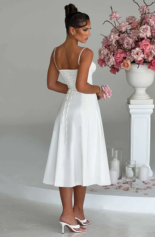 Corset High Waist Slim Fit Slimming Spaghetti Straps Dress Aclosy