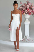 Corset High Waist Slim Fit Slimming Spaghetti Straps Dress Aclosy
