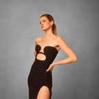 Elegant Black Cutout Maxi Dress