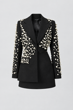 Pearl Cropped Blazer & Mini Skirt Two-Piece Set