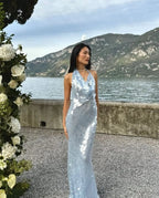 RENA BACKLESS FISH SKIN MAXI DRESS