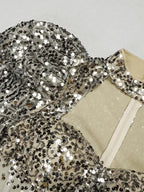 Bride Puff Sleeves Prom Dress-Silver aclosy