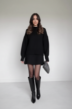 KLANA SWEATER SKIRT SET KNIT VERSATILE PULLOVER