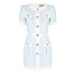 Heavy Industry Rivet Button Waist Stitching Dress Aclosy