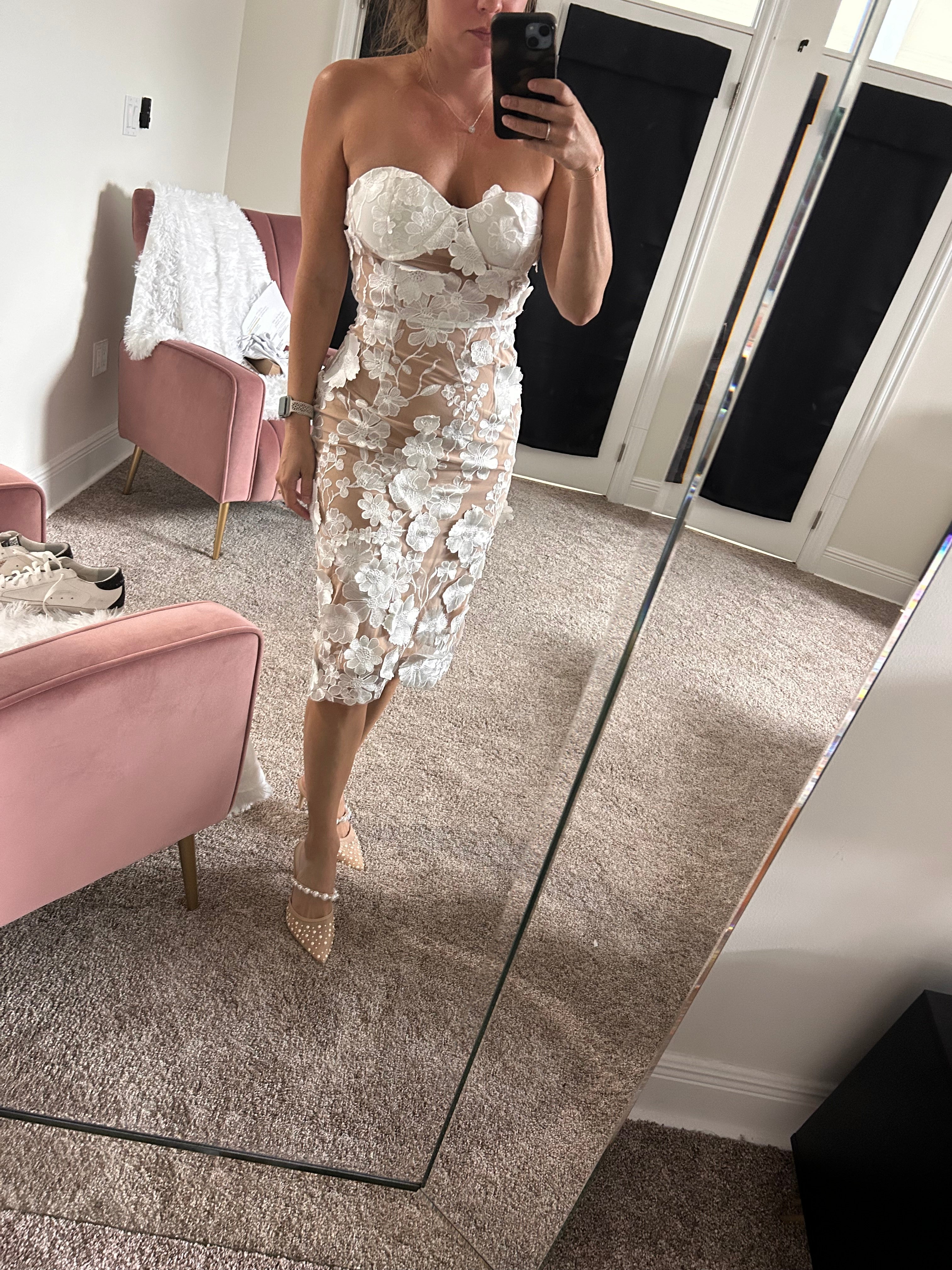 Allure Strapless Elegant Midi Dress