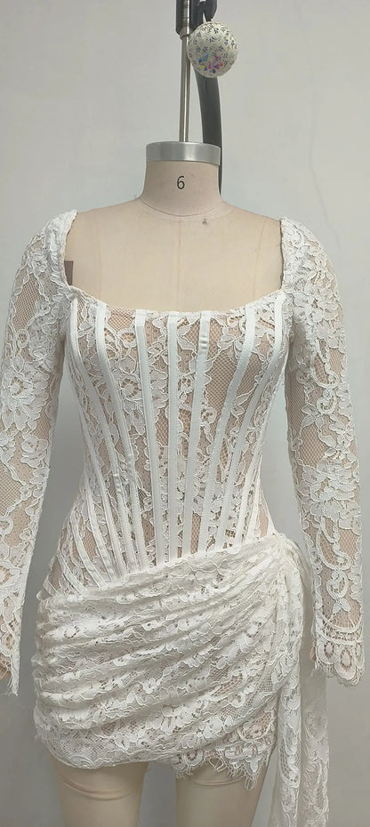 Alena Corset White Mini Dress