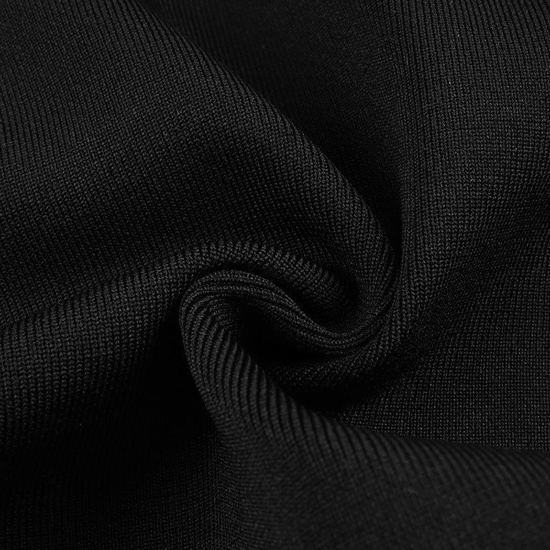 Patchwork Metal High Slit Nightclub Slip Dress aclosy