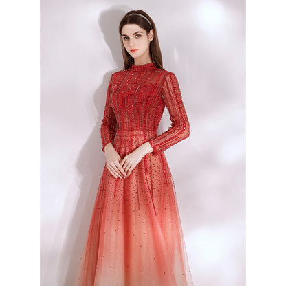 Women's Red High End Style Banquet Evening Dress Aclosy