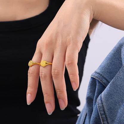 18K Gold-Plated Sun Ring Trendsi