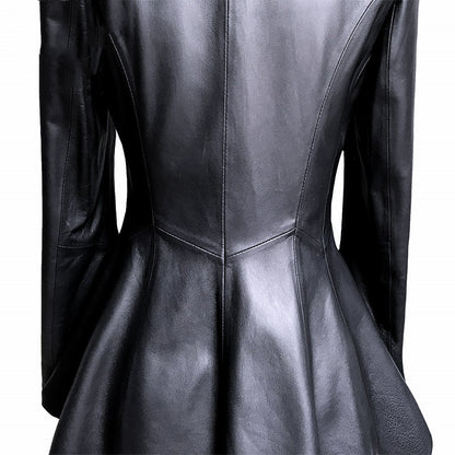 Short Coat Women's Leather Jacket Aclosy