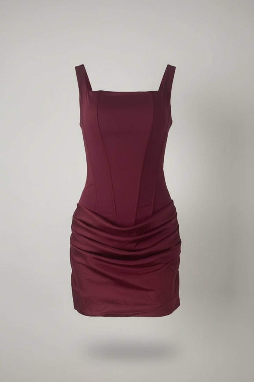 Carlina Graceful Tube Top Shoulder Strap Hot Girl Mini Dress