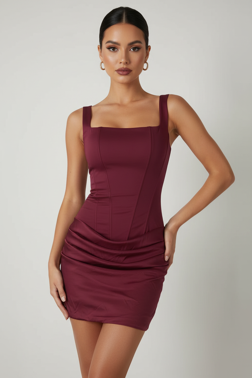 Carlina Graceful Tube Top Shoulder Strap Hot Girl Mini Dress