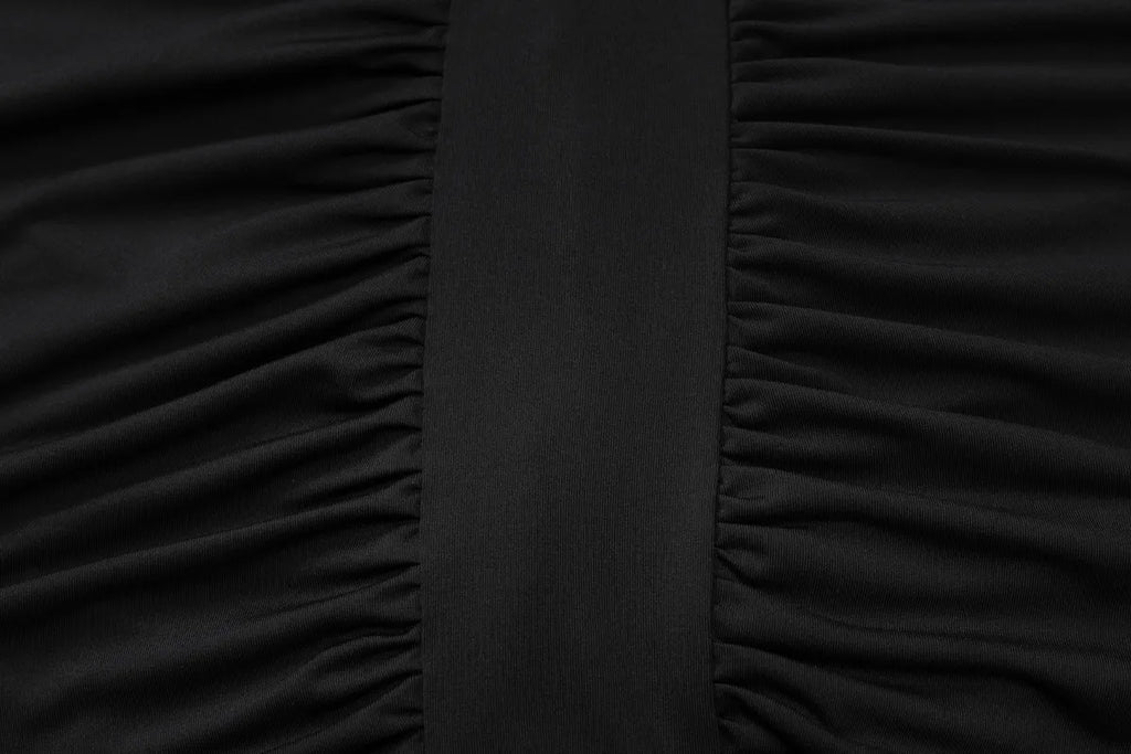 ELLA MESH V NECK MAXI DRESS-BLACK