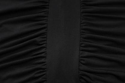 ELLA MESH V NECK MAXI DRESS-BLACK