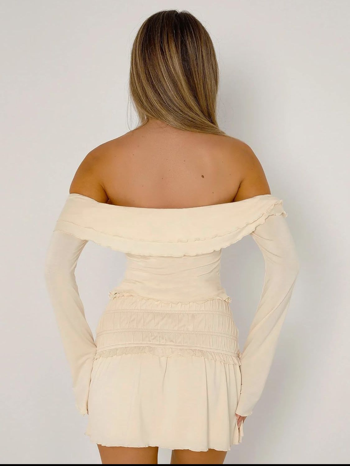 Devine Twisted Ruffled Off-Shoulder Long Sleeve T-Shirt Trendsi