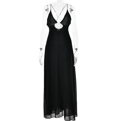 Women's Fashionable Chiffon Suspender Dress Aclosy