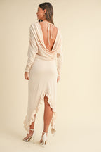 Mable Backless Asymmetric Ruffle Hem Dress Trendsi