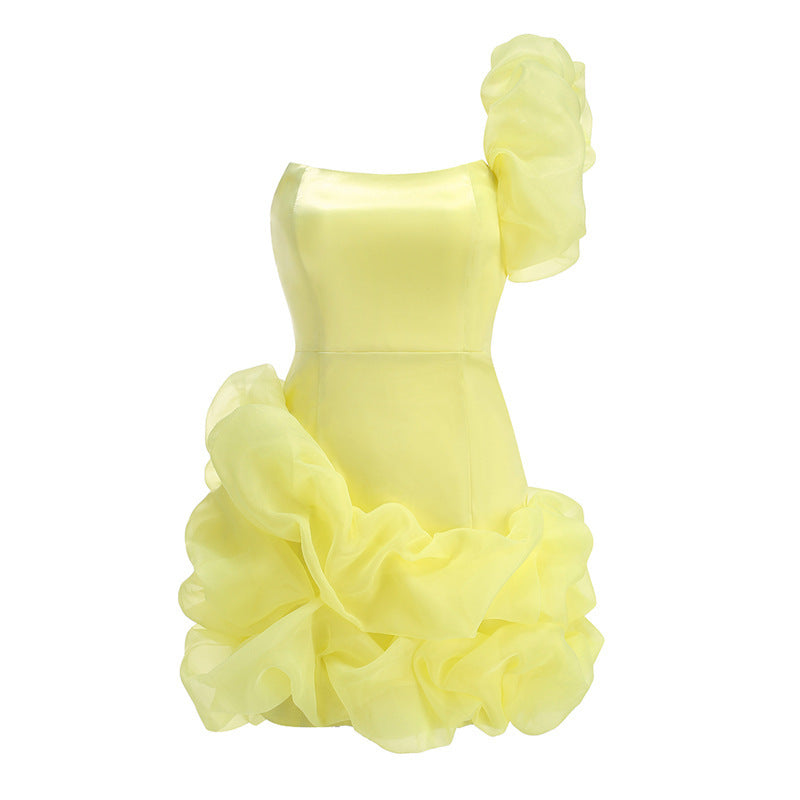 Alyia High-end Ruffled Party Mini Dress