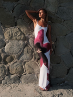 Women's Fashionable Elegant Floral Print Slim Strap Dress Aclosy