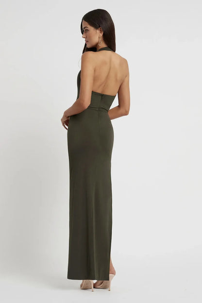 Alana Halter Backless Knitted Bandage Dress